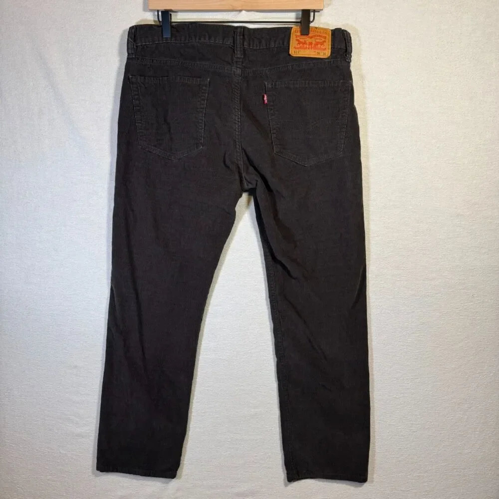Levi’s 511 Slim Fit Corduroy Pants Mens 36x30 Black 5 Pocket Casual Jeans